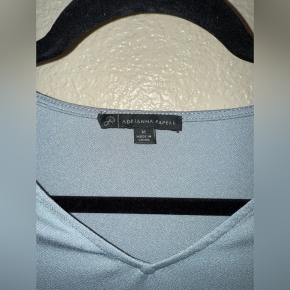 Adrianna Papell Blue Ruffled Sleeveless Blouse - Picture 3 of 4